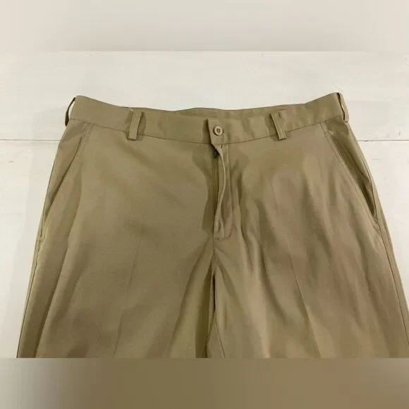 Nike Dri Fit Golf Pants Mens 34x34 Tan Lightweight Flat Front Casual - Picture 3 of 14